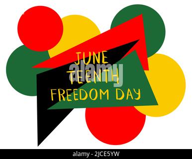 Juneteenth Freedom Day. Afro-Amerikanischer Unabhängigkeitstag. Juni 19. Abstraktes Design für Postkarten, Banner und Poster. Vetor, Illustration. Stock Vektor