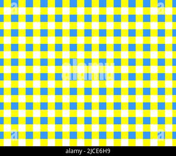 Vichy Nahtloses Muster in den blauen und gelben Farben der ukrainischen Flagge. Karierte Textur für Picknickdecke, Tischdecke, Karierte. Stoff geometrischen Hintergrund, Textil-Design. Vektorgrafik flach Stock Vektor