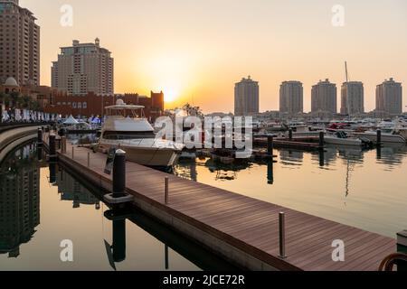 Porto-Arabien Peral-Katar. Künstliche Insel Stockfoto