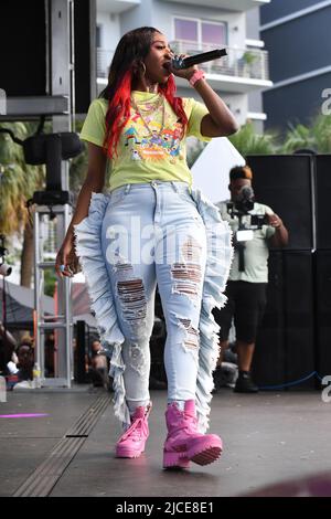 Pompano Beach FL, USA. 11.. Juni 2022. Stichiz tritt während des Kodak Black Day im Pompano Beach Park am 11. Juni 2022 in Pompano Beach, Florida, auf. Kredit: Mpi04/Media Punch/Alamy Live Nachrichten Stockfoto