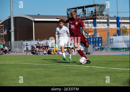 Salon-de-Provence, Frankreich - 12/06/2022, Salon-de-Provence, Frankreich - 12/06/2022, ROMERO Andres während des Maurice Revello Turniers 2022, Under 21 Festival International Espoirs, Finales Fußballspiel zwischen France U-20 und Venezuela U-23 am 12. Juni 2022 im Stade d'Honneur Marcel Roustan in Salon-de-Provence, Frankreich - Foto Florian Frison / DPPI Stockfoto