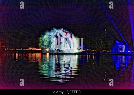 Tag der Niedersachsen: Große Lasershow startet am Maschsee Stockfoto