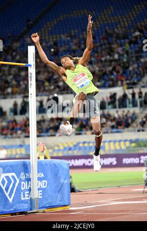 JuVaughn Harrison (USA) gewinnt den Hochsprung mit 7-5 1/4 (2,27 m) während der 42. Goldenen Gala Pietro Menena in einem Wanda Diamond League-Treffen bei Olympic S Stockfoto