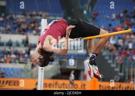 Gianmarco Tamberi (ITA) belegt bei der 42. Goldenen Gala Pietro Menena in einem Wanda Diamond League-Treffen A mit 7-4 1/4 (2,24 m) den dritten Platz im Hochsprung Stockfoto