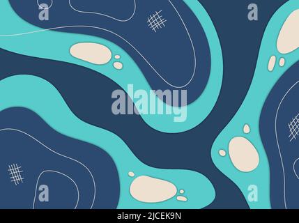 Abstrakte Kritzeleien Vorlage Design dekorative Grafik. Überlappende Vorlage mit minimalem Hintergrundton. Vektor Stock Vektor