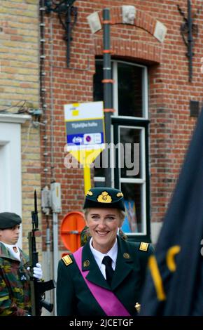 21.. Juli, Brügge, Belgien.Prinzessin von Belgien und ihr Ehemann Prinz Lorenz bei der Feier des belgischen Nationalfeiertages. Stockfoto