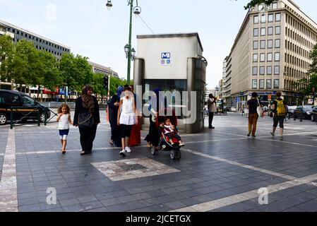 Eine belgische muslimische Familie in Brüssel, Belgien. Stockfoto