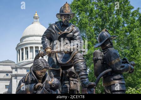 Arkansas Fallen Firefighters' Memorial im Arkansas State Capitol in Little Rock, Arkansas. (USA) Stockfoto