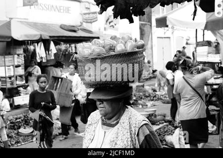 Lebendige Märkte im Stadtzentrum von Antananarivo, Madagaskar. Stockfoto