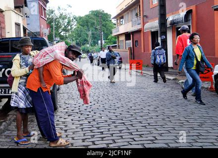 Lebendige Märkte im Stadtzentrum von Antananarivo, Madagaskar. Stockfoto