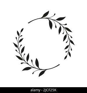 Set von schwarzen Lorbeer Rahmen Äste. Stock Vektor