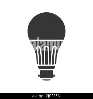 LED-Lampe Glühbirne Vektor gefüllt Silhouette Symbol Stock Vektor