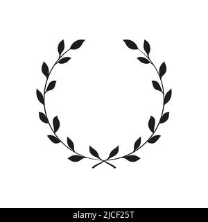 Set von schwarzen Lorbeer Rahmen Äste. Stock Vektor