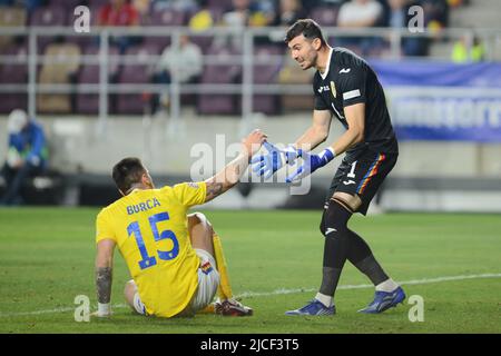 Ovidiu Burca #15 und Florin Nita #1 während Rumänien gegen Finnland , Bukarest 11.06.2022 , UEFA Nations League 2022,Cristi Stavri Stockfoto