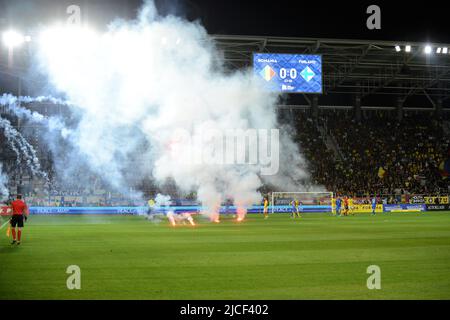 Rumänische Fans während Rumänien gegen Finnland , Bukarest 11.06.2022 , UEFA Nations League 2022,Cristi Stavri Stockfoto