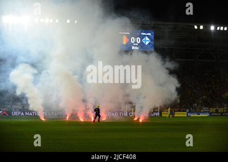 Rumänische Fans während Rumänien gegen Finnland , Bukarest 11.06.2022 , UEFA Nations League 2022,Cristi Stavri Stockfoto