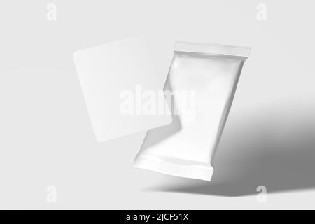 Trading Card Packaging 3D Rendering White Blank Mockup Stockfoto