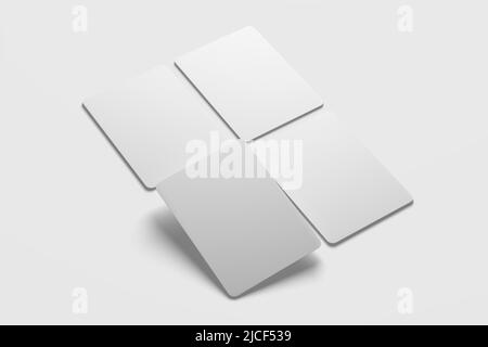 Trading Card Packaging 3D Rendering White Blank Mockup Stockfoto