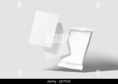 Trading Card Packaging 3D Rendering White Blank Mockup Stockfoto