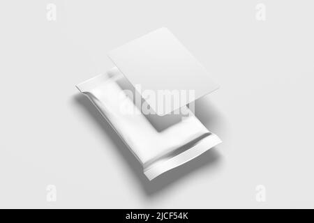 Trading Card Packaging 3D Rendering White Blank Mockup Stockfoto