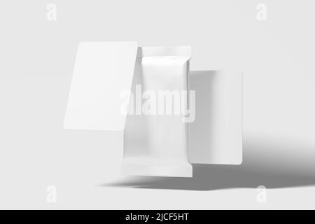 Trading Card Packaging 3D Rendering White Blank Mockup Stockfoto