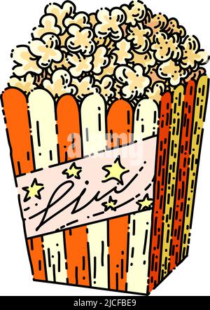 Handgezeichneter Vektor mit Popcorn-Skizze Stock Vektor