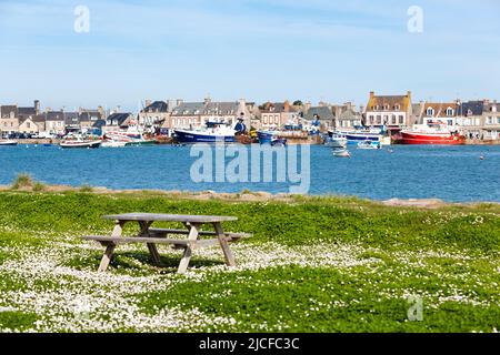 Barfleur, Hafenstadt im Frühling Stockfoto