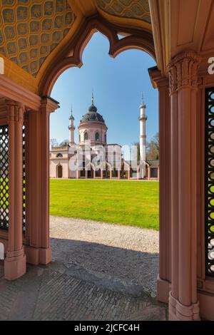 Moschee im Schlosspark, Schloss Schwetzingen, Schwetzingen, Baden-Württemberg, Deutschland Stockfoto