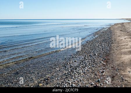 Schleswig-Holstein, Mündung der Schleim, Küste bei Maasholm, Kiesstrand, Symbolbildbreite Stockfoto