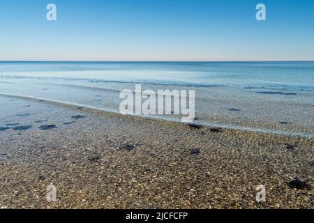 Schleswig-Holstein, Mündung der Schleim, Küste bei Maasholm, Blick zum Horizont Stockfoto