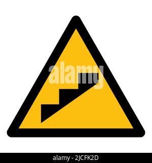 Vorsicht: Symbol für Steigungsschritt auf weißem Hintergrund isolieren, Vektorgrafik EPS.10 Stock Vektor