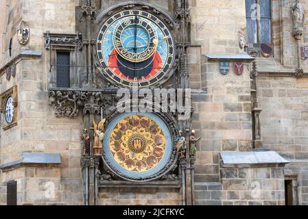 Astronomische Uhr, Altes Rathaus, Altstädter Ring, Prag, Tschechische Republik Stockfoto