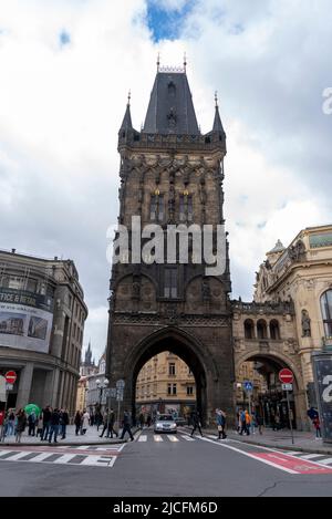 Pulverturm, Prag, Tschechische Republik Stockfoto