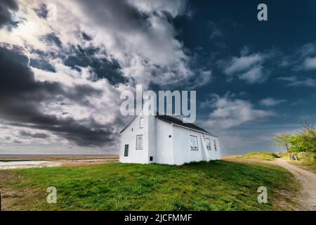 Traditionelles Haus in Sonderho auf der Insel Fano im wattenmeer, Dänemark Stockfoto