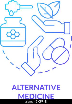 Symbol für das Konzept des blauen Gradienten der alternativen Medizin Stock Vektor