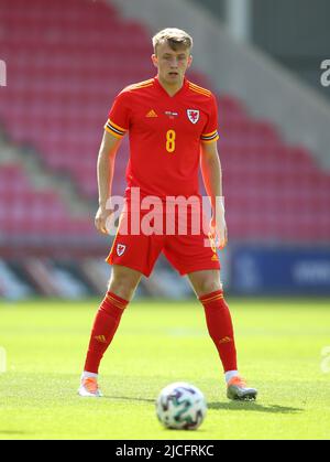 Der walisische Eli King während des Qualifikationsspiel der UEFA-Europameisterschaft U21 im Parc y Scarlets, Llanelli. Bilddatum: Samstag, 11. Juni 2022. Stockfoto