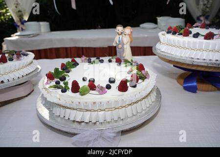 Hochzeitstorte Detail Hochzeit Feier aus nächster Nähe Stockfoto