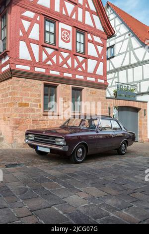 Obernburg, Bayern, Deutschland, Opel Rekord 1900 Coupé, Baujahr 1969, Stockfoto