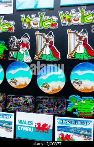 Llandudno. Souvenirs am Pier am Meer. Wales Stockfoto