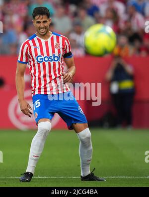 Girona, Spanien. 11. Juni 2022, Juanpe vom FC Girona während des La Liga SmartBank-Spiels, Finalspiel, erste Etappe, zwischen dem FC Girona und CD Teneriffa spielte am 11. Juni 2022 im Montilivi-Stadion in Girona, Spanien. (Foto von Bagu Blanco / PRESSINPHOTO) Stockfoto