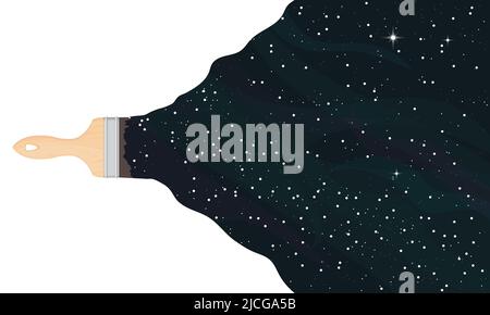 Pinsel und Raum malen Stock Vektor