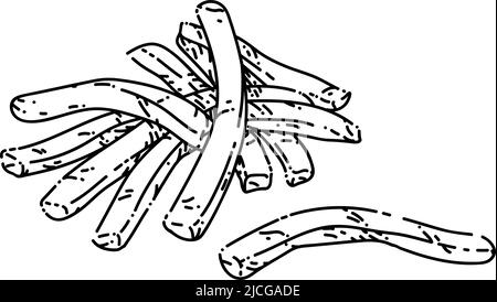 pommes frites zeichnen handgezeichnete Vektorgrafik Stock Vektor