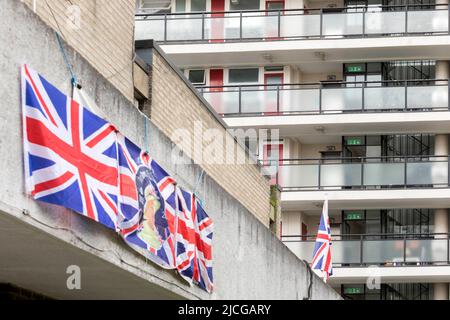 Eine allgemeine Ansicht von Churchill Gardens, einem konzilssiedlung, in Pimlico. Bild aufgenommen am 9.. Juni 2022. © Belinda Jiao jiao.bilin@gmail.com 07598931257 ht Stockfoto