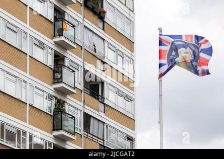 Eine allgemeine Ansicht von Churchill Gardens, einem konzilssiedlung, in Pimlico. Bild aufgenommen am 9.. Juni 2022. © Belinda Jiao jiao.bilin@gmail.com 07598931257 ht Stockfoto