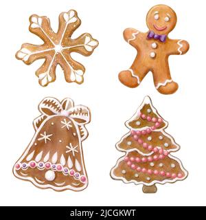 Weihnachts-Lebkuchen, Dekoration für das neue Jahr Stockfoto