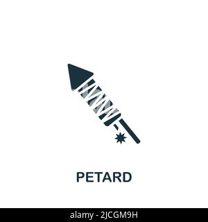 Petard-Symbol. Monochromes, einfaches Symbol für Vorlagen, Webdesign und Infografiken Stock Vektor