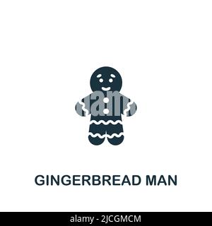 Lebkuchenmann-Symbol. Monochromes, einfaches Symbol für Vorlagen, Webdesign und Infografiken Stock Vektor