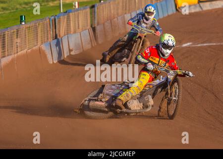 Speedway – Poole Pirates gegen Leicester Lions im Poole Stadium, Poole, Dorset UK im Juni Stockfoto