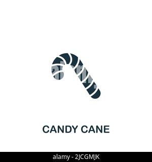 Candy-Cane-Symbol. Monochromes, einfaches Symbol für Vorlagen, Webdesign und Infografiken Stock Vektor