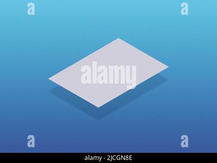 Visitenkarte - A4 Blatt - isometrische Ansicht - Abbildung Stockfoto